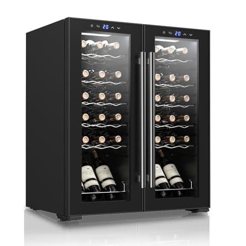 SVAN Vinoteca 36 Botellas Negro SVN3600D2. 60W, Display LED táctil, Pantalla Digital Exterior, 12 Rejillas Metálicas, Clase de Eficiencia Enérgetica G
