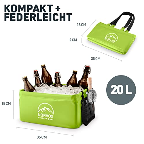 NORVOX Outdoor Faltschüssel - 15L oder 20L – grüne faltbare Schüssel - Universell als Camping Spülschüssel… - Image 4
