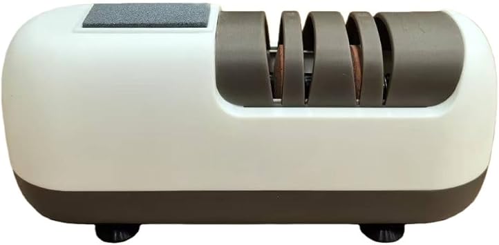 Electric Knife Sharpener for Household Use, Small, Multifunctional, Fully Automatic Sharpening of Scissors and Knives White, Sending Extra Whetstone