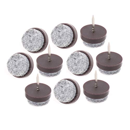 sourcing map DIY Chair Table Leg Tile Felt Pad Floor Protector 17mm Dia 10pcs Brown