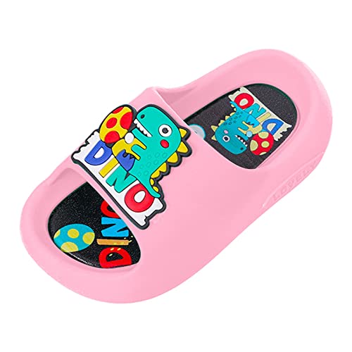 Children Running Shoes Beach Slippers Cartoon Dinosaur Flat Bottom Home Breathable Beach Slippers (Pink, 8.5 Toddler)