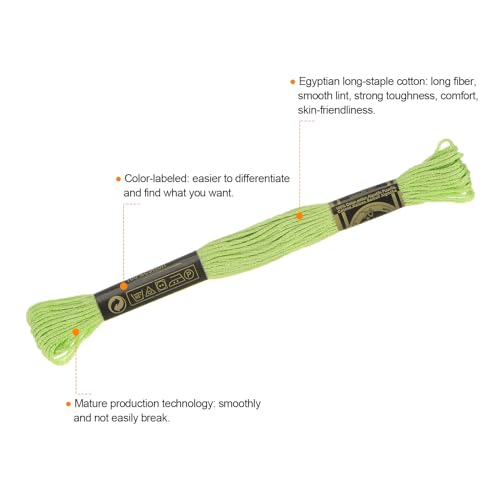 Image of HARFINGTON 12 Skeins Embroidery Floss 8.75yds(8m) Egyptian Long-Staple Cotton Cross Stitch Thread for Sewing DIY Bracelet Yarn String and Crafts, Dark Green(6016)