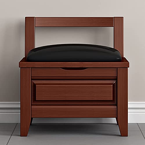 Banc à chaussures en bois avec coussin moelleux et meuble de rangement - 3