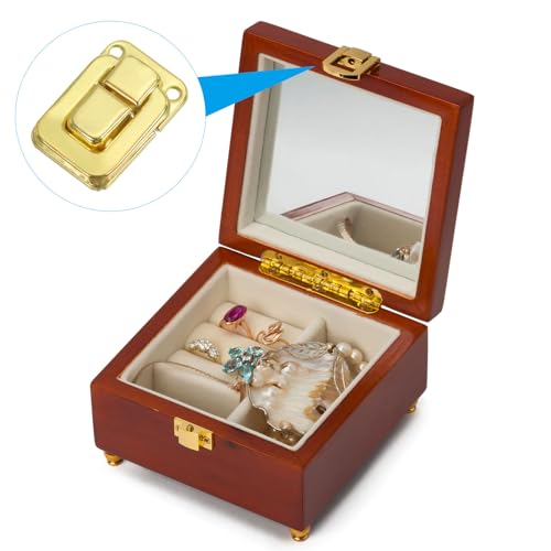 Image of PATIKIL Toggle Catch Lock 1.6 inch x 1.1 inch, 18 Pack Metal Buckle Hasp Lock Latch Clasp for Jewelry Box Wooden Case Decoration, Gold