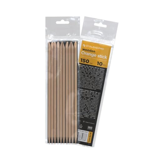 STALEKS PRO by Natury Nails 10 peças de palitos de madeira de laranja 15 cm para manicure, pedicure, arte de unhas e trabalhos manuais.