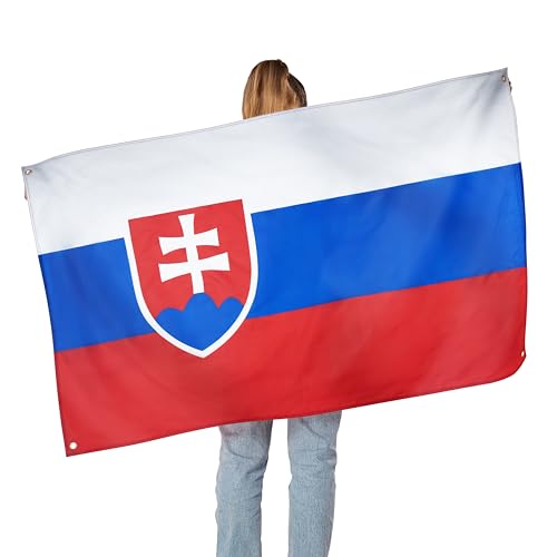 Runesol Slovakia flag, 91x152cm, 3ft x 5ft, 4 Grommets, Eyelet In Every Corner, Slovakian National Premium Flag, Inside - Image 2