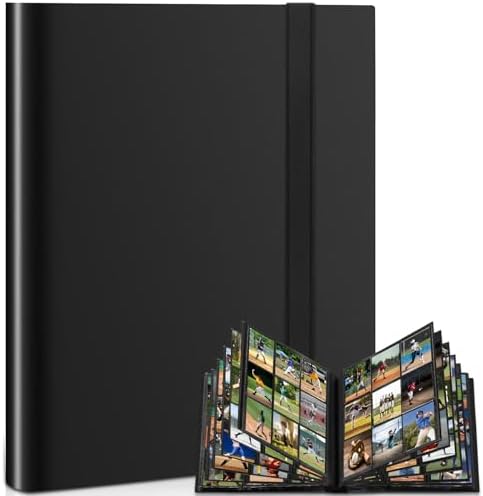 Sammelkarten Album, 468 Seitentaschen Pokemon Sammelalbum Karten | Tragbar PU Sammelheft für MTG/TCG/Fußball-Baseballkarten/Trading Card Binder Kartensammelalben(Schwarz)