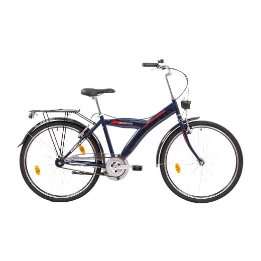 F.lli Schiano Chicago Bicicleta de Ciudad, Unisex-Adult, Azul, 26"