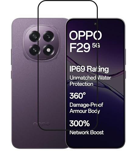 Image of Tempered Glass Screen Protector Compatible For Oppo F29 5G (6.7 Inch) with Easy Self Installation Kit
