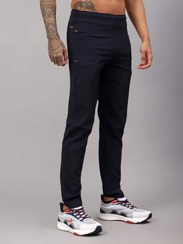 Image of Vector X Solid Men Sports Trousers 100% Polyester with Zipper Pockets(Pack of 1)