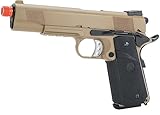 Evike Airsoft - WE-Tech Gen2 Heavy Weight Airsoft 1911 MEU Gas Blowback GBB Airsoft Pistol (Color: Dark Earth/Attachment Mount Build)