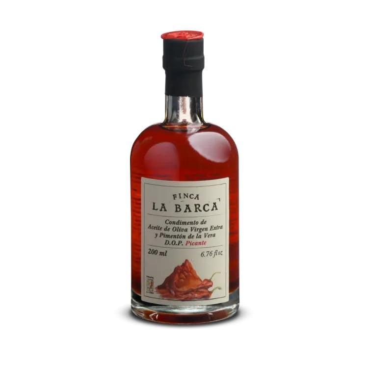 FINCA LA BARCA | Condimento de Aceite de Oliva Virgen Extra y Pimentón de La Vera Picante D.O.P. 200ml