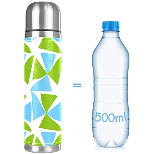 Stainless Steel Leather Vacuum Insulated Mug Abstract Thermos Water Bottle For Hot And Cold Drinks Kids Adults 16 Oz #TOP3