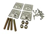 Tech Team #00710, Sofa-Chair Leg Repair Set, Fix Damaged Furniture, Couch, Sofa, Chair, Table, Ottoman, 4 Sets, Hanger Bolt and Screw Hardware Included