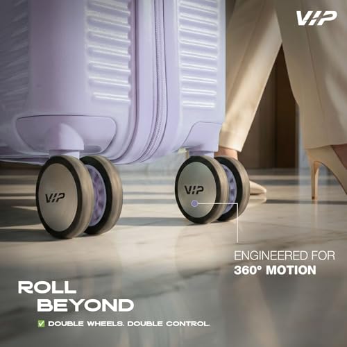 Image of VIP Vero Cabin /Medium /Large Trolley Bag| Slide Button Flushed TSA Lock | 8 Wheels | 3 Years International | Champagne /Lavander /Surf Spray