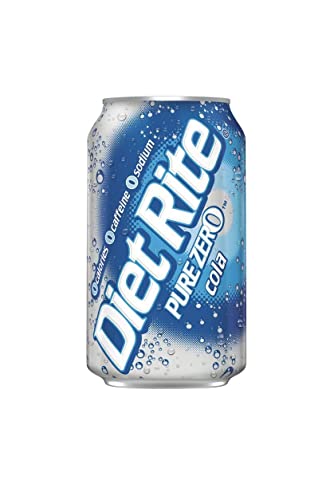 Diet Rite Pure Zero Cola Original Soda Soft Drink Cans - 4 Cases (48 Count)