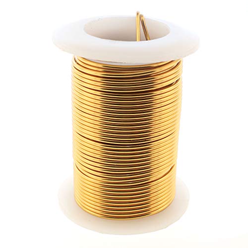 Image of The Beadsmith Wire Elements 16-Gauge Lacquered Tarnish-Resistant Copper Wire for Jewelry Making, 8 Yard, 7.32 Meter Spool (Brass Color)