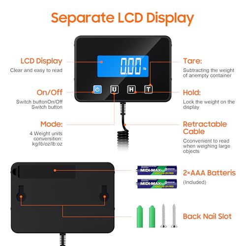 shipping scale 440 lb heavy duty postal scale for packages large mailing scale for postage industrial small business laundry warehouse stainless steel over load protection amp dual powe