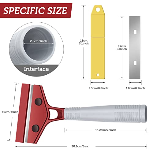 Razor Blade Scraper, 4-Inch Scraper Tool With 10Pcs Extra Metal Blades, Heavy Duty Floor Scraper With Long-Handle For Glass Stove Wood Window Floor Wall #TOP1