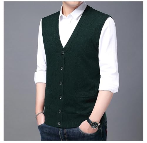 2024 Autumn Men's Knitted Sweater Vest Fashion Button Cardigan Vest Warm Casual Vest2