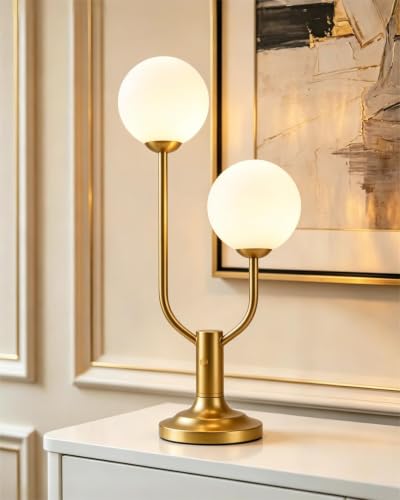 Lightdot Globe Gold Table Lamp for Bedroom Gift Dimmable G9 Bulbs Included