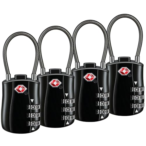 TSA Approved Luggage Combination Locks,T Tersely 2 Pack Travel Suitcase Lock with Zinc Alloy Body Resettable Password Code Padlock for Toolbox, Bag, Backpack, Suit Case, Lockers, Gym, Bike