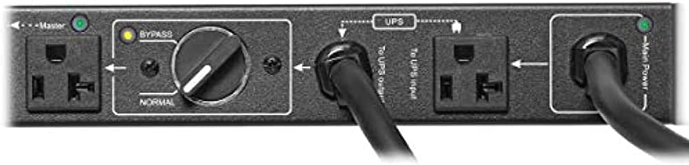 Tripp Lite PDU Hot Swap with Manual Bypass 15A 6 5-20R 2 5-20P Inputs 1URM (PDUB201U)