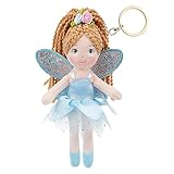 June Garden 7" Enchanted Garden Fairy Doll Faye - Plush Soft Keychain - Gift for Girls - Blue