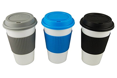 Reduce GoGos Barista Coffee Cups, 16oz, Slate White - 3pk Set
