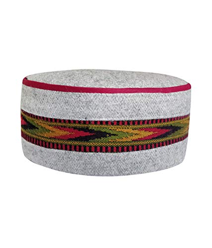 Image of Vastraa Fusion Himachali Topi for Men | Nepali Headwear | Traditional Kullu Cap | Pahadi Topi | Kashmiri Hat | Wool Handcrafted Ethnic Wear