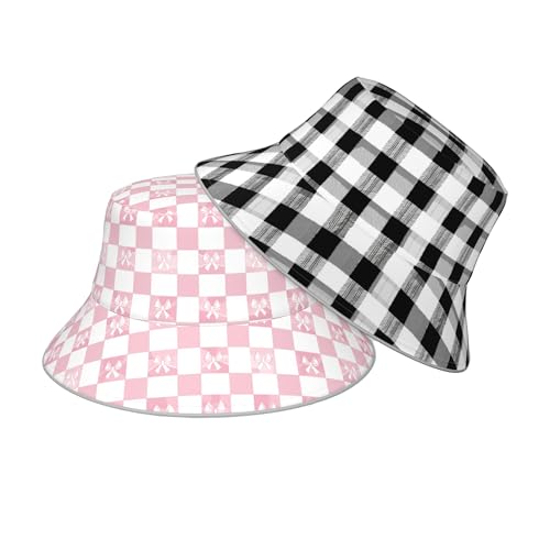 Image of Bucket Hat Double-Side-Wear Reversible Sun Hat Beach Travel Hiking for Women Men
