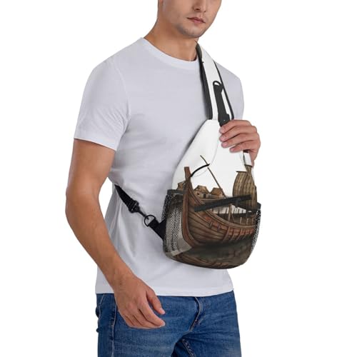 Bolso Sling para Hombre y Mujer Negro 15.3x3.5x7.5 in miniatura 7