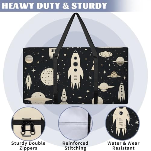 Artistic Galaxy Extra Large Moving Bags Heavy Duty Storage Bags Graffiti Galaxy Cloth Wrap Around Handles Double Zipper Reusable Convenient Foldable Storage Tote for Travel Camping Space Save3