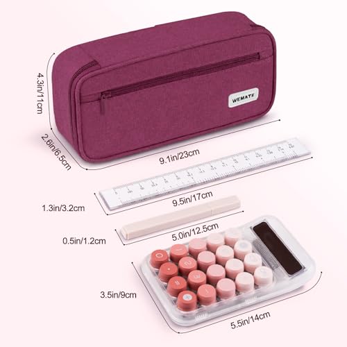 Image of WEMATE Pencil Case, Large Storage Organizer, Makeup Bag, Teacher Must - have, Big Pencil Pouch, Marker Case for College