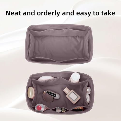 Image of DGAZ Silk Purse Organizer Insert For Hermes Hac 28 /32 /40 /45 /50 Bags, Luxury Handbag & Tote Organizer, Simplicity bag organizer(Konjac Purple,Hac50)