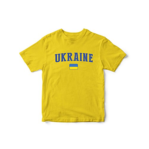 nobrand Ukraine World Cup T-Shirt Team Flag for Kids & Mens (Men Yellow L)