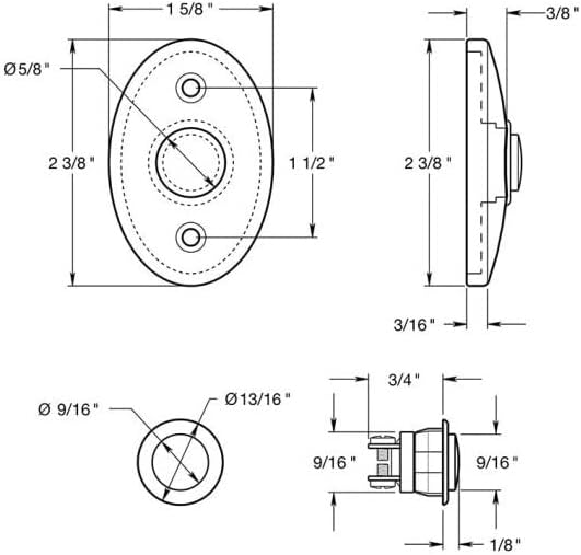 Oil Rubbed Bronze Oval Doorbell Button
