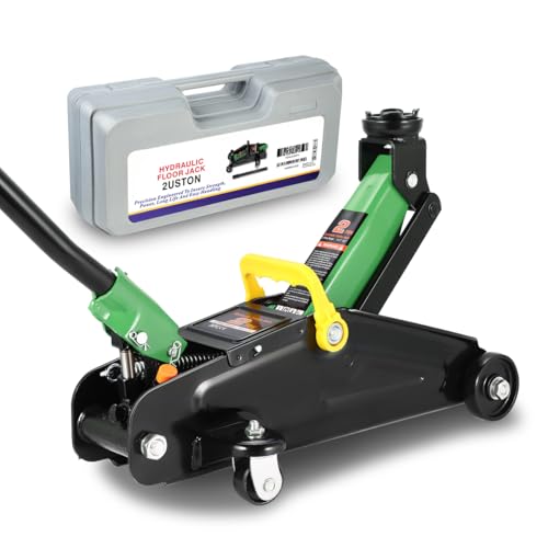 Image of PM PERFORMOTOR Low Profile Hydraulic Trolley Service /Floor Jack, 2 Ton (4000 lbs) Capacity, Lifting Range 5.1 inch-13 inch,Green,PM-TOL-FJ20-GR