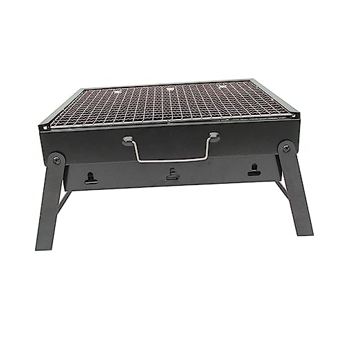 Happyyami barbacoa plegable barbacoas pequeño inoxidable carbón estante exterior parrilla para parque accesorios para barbacoa mini barbacoa herramientas parrilla de barbacoa portátil Negro