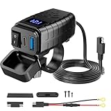 Motorcycle phone Charger for BMW R 1250 GS HP Premium Suspensión R1250GS Adventure R1250 GSA, Dual USB, Waterproof Phone Charging 6-fold Protection Multi-functional Moto Charger, With Digital Display