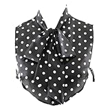 Amagogo Damenkragen Schicker Fake Collarkragen für Damen Aus Robustem Nylon mit Dekorativer Schleife Und Punktmotiv für Berufsoutfits Freizeit Geschenk, Schwarzer Hintergrund