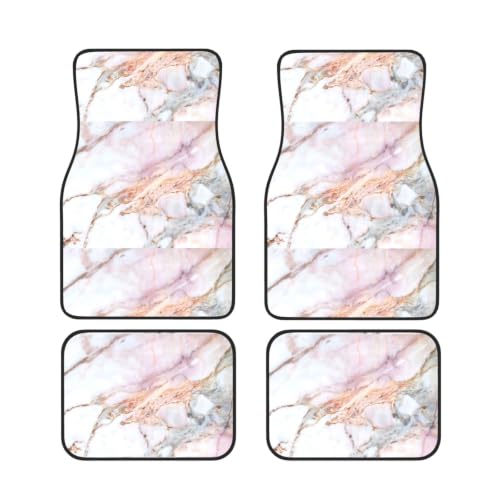 Alfombrillas para coche de neopreno antideslizante juego de 4 alfombrillas diseño mármol rosa