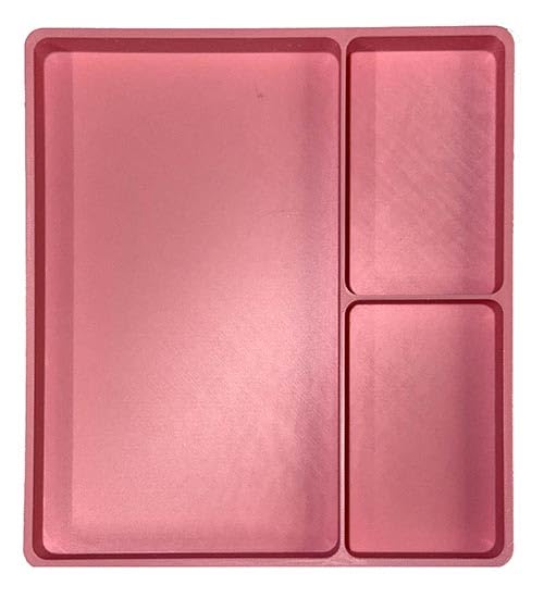 LPC DIRECT 3 Section Parts Tray for Lego Building and Model Making, Made at our base in Essex (Pink)