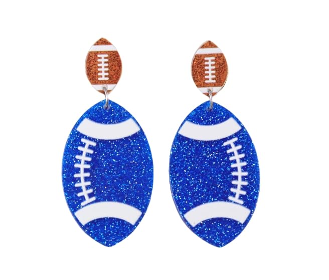 Rugby Acrylic Earrings Thin Flash Football Earrings Lightweight Pendant Sports Earrings Jewelry Gift for Women