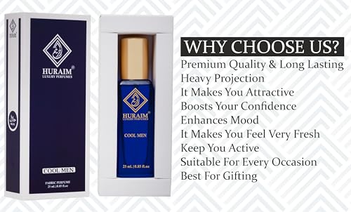 Image of COOL MEN 25 ml. PERFUME | HURAIM Brand | Fresh and light, Aromatic and slightly spicy, Warm and masculine. Long Lasting with Heavy Projection
