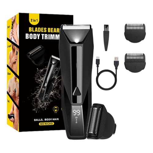 Afeitadora corporal recortadora de vello púbico para hombres, afeitadora de ingle, impermeable, recortadora corporal