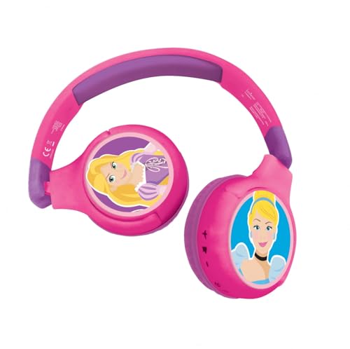 Lexibook Disney Princesa Auriculares Bluetooth 2 en 1 Estéreo inalámbrico, seguro, plegable,...