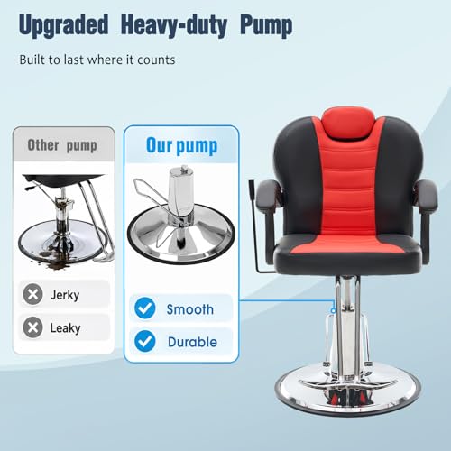 Image of Vantic 90-135 Reclining Salon Chair for Hair Stylist,360 Swivel Barber Chair with Heavy Duty Hydraulic Pump & Base, Adjustable Headrest, Waterproof Cushion, Hair Chair for Barbershop, Home