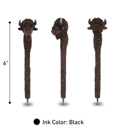 Planet Pens Brown Bison Novelty Pen - Fun Unique Kids & Adults Office Supplies Ballpoint Pen, Colorful Wild Animal Buffalo Writing Pen Instrument For School & Office #TOP1