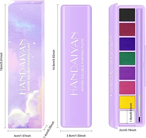 Beteligir UV Glow Eyeliner Palette, 8 Colors Water Activated Eyeliner Palette Matte UV Face Paint With Eyeliner Brush Highly Pigmented Eyeliner Makeup Palette (01 Set) - Image 8